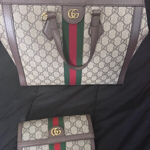 Gucci Ophidia medium top handle bag and matching continental wallet